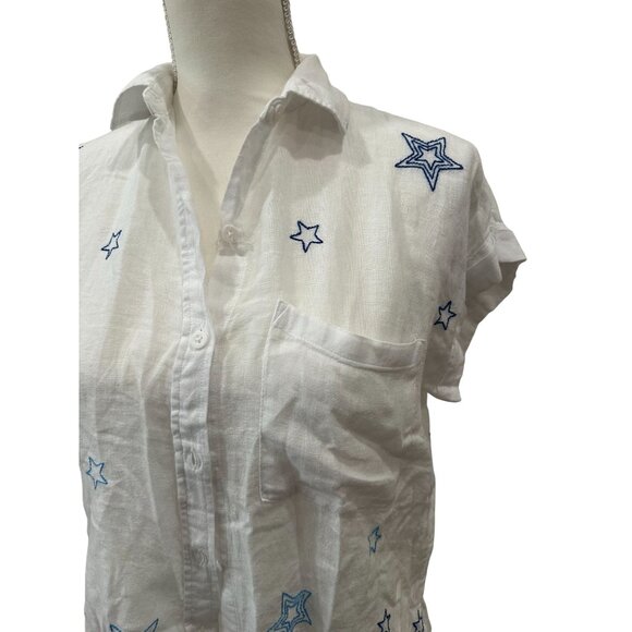 RAILS White Star Embroidered Button Down Shirt Size XXS - Picture 2 of 6